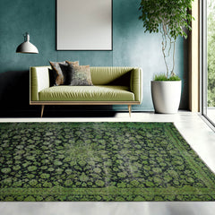 8x10 Hand Knotted 100% Wool Peshawar Traditional Oriental Area Rug Lime, Midnight Blue Color