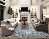 LoomBloom 8x10 Gray, Blue Hand Knotted Oushak 100% Wool Modern & Contemporary Oriental Area Rug