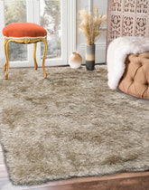 4x6 Moss Hand Made Shag Wool & Polypropylene Modern & Contemporary Oriental Area Rug