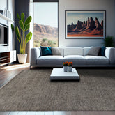 8' x10' Tone On Tone Gray Color Hand Loomed Solid Wool Traditional Oriental Rug