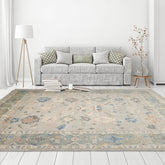 9' x12' 1'' Mint Celadon Blue Color Hand Knotted All-Over Wool Traditional Oriental Rug