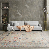 9' x11' 10'' Gray Beige Blue Color Hand Knotted All-Over Wool Arts & Crafts Oriental Rug