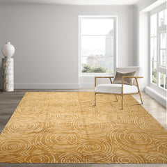 9x12 Michaelian & Kohlberg Hand Knotted Wool & Silk Area Rug Gold