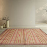 4x6 Sage Hand Knotted Tibetan Contemporary Striped Wool Oriental Area Rug