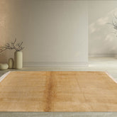 4x6 Beige Hand Knotted Tibetan Modern Ribbed Wool Tibetan Area Rug