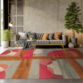 6x9 Gray Hand Knotted Tibetan Art Deco Geometric Wool Oriental Area Rug