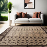 5x8 Beige Hand Knotted Tibetan Art Deco Trellis Wool Oriental Area Rug