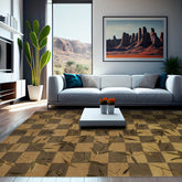 6x9 Green Hand Knotted Tibetan Transitional Floral Checked Pattern Wool Oriental Area Rug