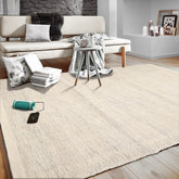 LoomBloom 5x8 Handmade Ivory Designer Kilim Wool Oriental Area Rug