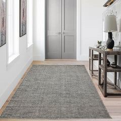LoomBloom 5x8 Gray Hand Knotted Modern Wool Area Rug