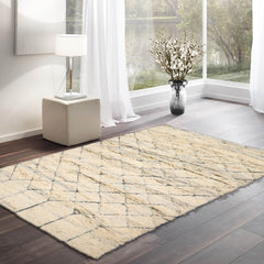 LoomBloom 5x8 Geometric Hand-Knotted Moroccan Rug