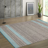 LoomBloom 5x8 Black, Blue Modern Kilim Hand Woven Oriental Wool Area Rug
