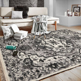 LoomBloom Hand Woven White Oriental Area Rug 5x8 in Traditional Kilim Wool