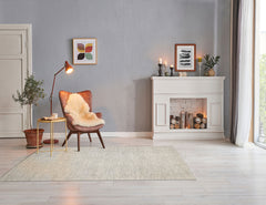 LoomBloom 5x8 Gray Handcrafted Modern Ribbed Wool Oriental Area Rug