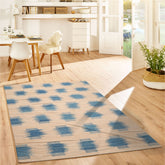 LoomBloom Hand Woven Beige 5x8 Contemporary Ikat Wool Oriental Rug