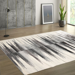 LoomBloom 5x8 Ivory Contemporary Abstract Wool Rug