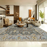 8x10 Gray Light Blue Beige Color Hand Knotted Oushak Arts & Crafts Wool Arts & Crafts/Mission Oriental Rug