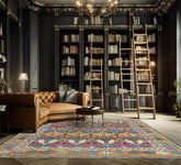 8x10 Green Gold Orange Color Hand Knotted Oushak Arts & Crafts Wool Arts & Crafts/Mission Oriental Rug