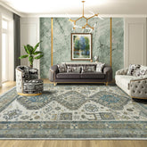 9x12 Beige Gray Moss Color Hand Knotted Oushak Wool Traditional Oriental Rug