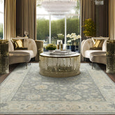 Multi Size Gray Turkish Oushak Wool Area Rug LoomBloom Hand Knotted Traditional Oriental Style