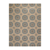 9' x12' Tan Blue Beige Color Hand Tufted 100% Wool Transitional Oriental Rug