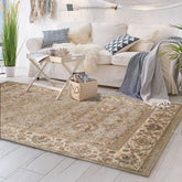 5' x7' Gray Moss Beige Color Machine Made Oriental Rug Wool Traditional Oriental Rug