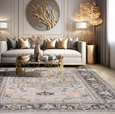8' 11''x12' 1'' Beige Gray Tan Color Hand Knotted Turkish Oushak 100% Wool Transitional Oriental Rug