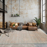 10' 1''x13' 11'' Blush Aqua Ivory Color Hand Knotted Turkish Oushak 100% Wool Transitional Oriental Rug
