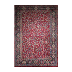 Hadfield Palace Hand Knotted Persian 100% Wool Traditional Mashad 200 kpsi Palace Oriental Area Rug Burgundy,Navy Color