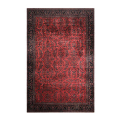 Annies Palace Hand Knotted Persian 100% Wool Traditional Oriental Area Rug Orangey Red,Navy Color
