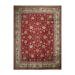 10x14 Hand Knotted 100% Wool Tabriz Traditional Oriental Area Rug Red, Mint Color