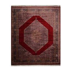 Palace 12'x15' Hand Knotted Persian 100% Wool 250 KPSI Bidjar Traditional Oriental Area Rug Cinnamon,Navy Color