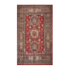 9x12 Hand Knotted 100% Wool Kazakh Traditional Oriental Area Rug Rusty Red, Blue Color