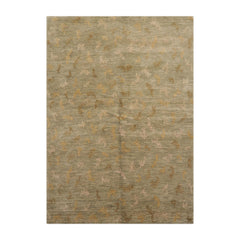 5x7 Hand Knotted Tibetan 100% Wool Michaelian & Kohlberg Transitional Oriental Area Rug Moss,Beige Color