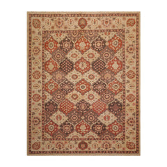 8x10 Hand Knotted 100% Wool Peshawar Traditional Oriental Area Rug Tan, Brown Color