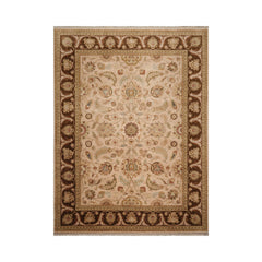 9x12 Hand Knotted 100% Wool Agra Traditional Oriental Area Rug Beige, Brown Color