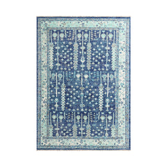 Multi Size Blue, Aqua Hand Knotted Arts & Crafts 100% Wool Turkish Oushak Traditional Oriental Area Rug