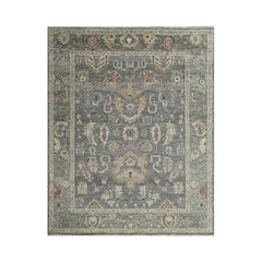3' 8''x5' 6'' Gray Moss Graphite Color Hand Knotted Indo Oushak 100% Wool Traditional Oriental Area Rug