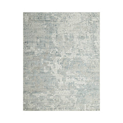 Multi Size Tone On Tone Gray Hand Knotted Tibetan Wool/Bamboo Silk Modern & Contemporary Oriental Area Rug