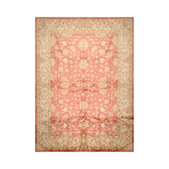 10x14 Hand Knotted 100% Wool Chobi Peshawar Traditional Oriental Area Rug Raspberry, Beige Color