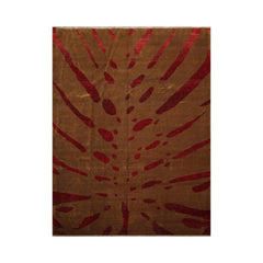 9x12 Hand Knotted Tibetan 100% Wool Michaelian & Kohlberg Modern & Contemporary Oriental Area Rug Brown,Rusty Red Color