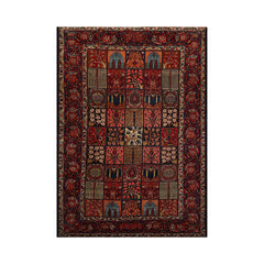 8x10 Hand Knotted 100% Wool Bhakhtiari Traditional Oriental Area Rug Navy, Red Color