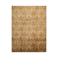 9x12 Hand Knotted 100% Wool Kalaty Damask Transitional Oriental Area Rug Tan, Gold Color