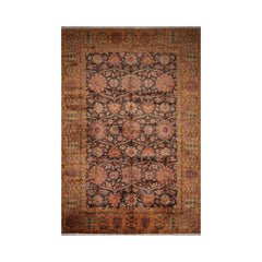 Palace Hand Knotted 100% Wool Traditional Oriental Area Rug Charcoal, Tan Color