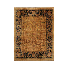 9x12 Hand Knotted 100% Wool Agra Traditional Oriental Area Rug Light Gold, Charcoal Color