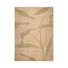 10x14 Hand Knotted Tibetan Wool and Silk Michaelian & Kohlberg Transitional Oriental Area Rug Beige, Sage Color