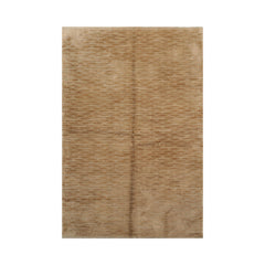 6x9 Hand Knotted Tibetan Wool & Silk Tufenkian Modern & Contemporary Oriental Area Rug Tone On Tone,Tan Color