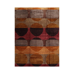 9x12 Hand Knotted Tibetan 100% Wool Tufenkian Art Deco Oriental Area Rug Gold, Gray Color