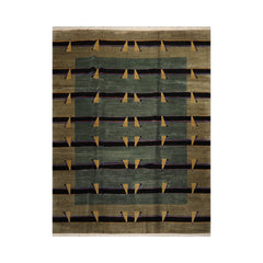9x12 Hand Knotted Tibetan 100% Wool Michaelian & Kohlberg Traditional Oriental Area Rug Celadon, Moss Color