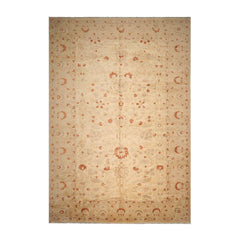 Palace Hand Knotted Oushak 100% Wool Traditional Oriental Area Rug Warm Beige, Caramel Color